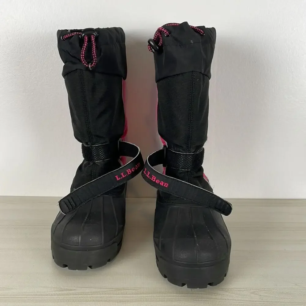 L.L. Bean Northwoods black pink girls all purpose winter boots Size 7